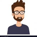 young man with beard avatar character vector illustration design